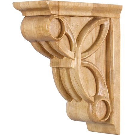 Hardware Resources 3" Wx6-3/8"Dx8"H Rubberwood Celtic Weave Art Deco Corbel COR6-1RW